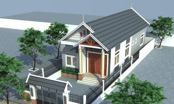 Mẫu nhà cấp 4 mái thái 5x20