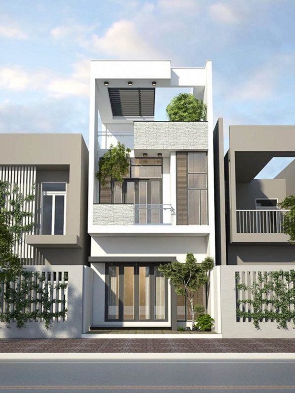 mẫu nhà phố 2 tầng