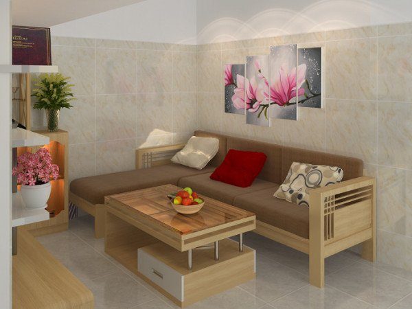 sofa gỗ chữ L