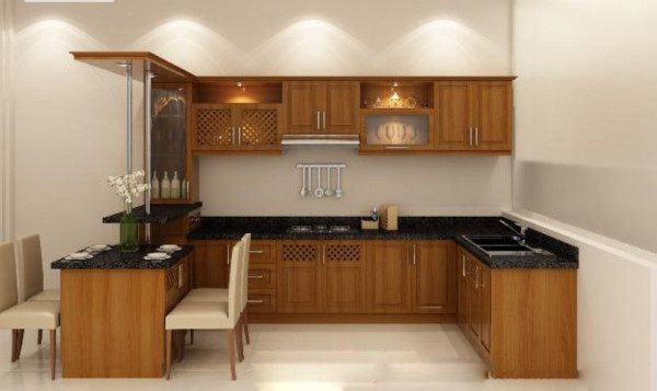 Tủ bếp gỗ sồi